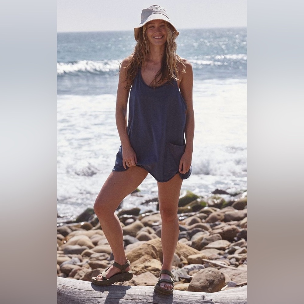 NEW Free People FP Movement Hot Shot Mini Dress Blue, Sz XS